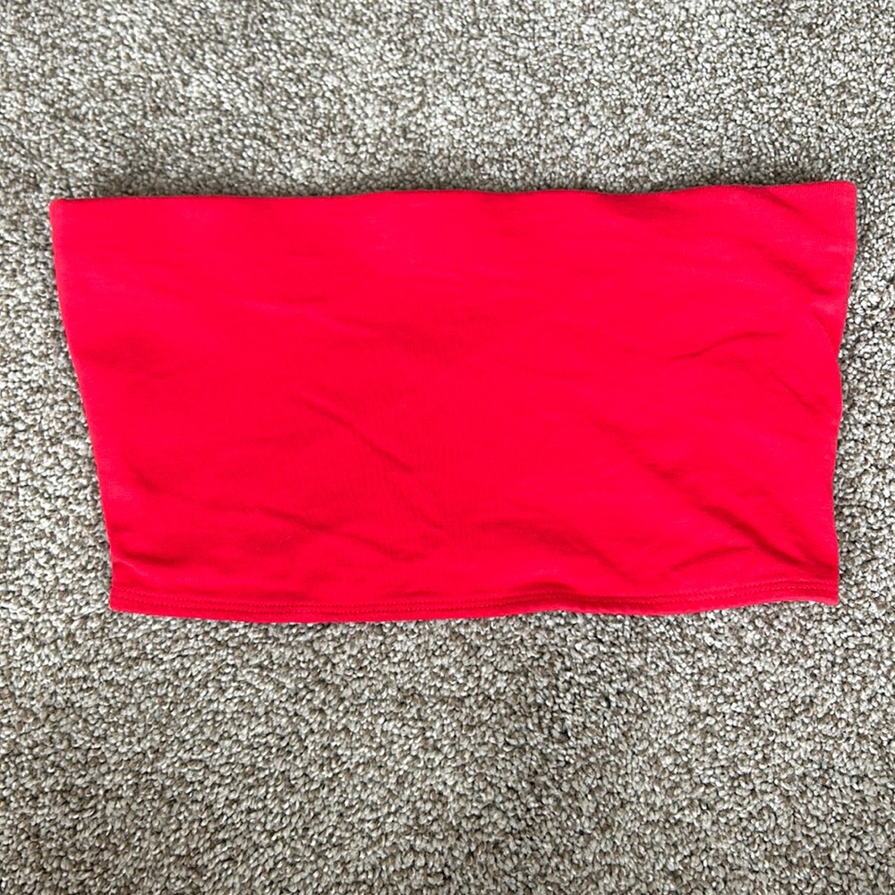 Bright red bandeau